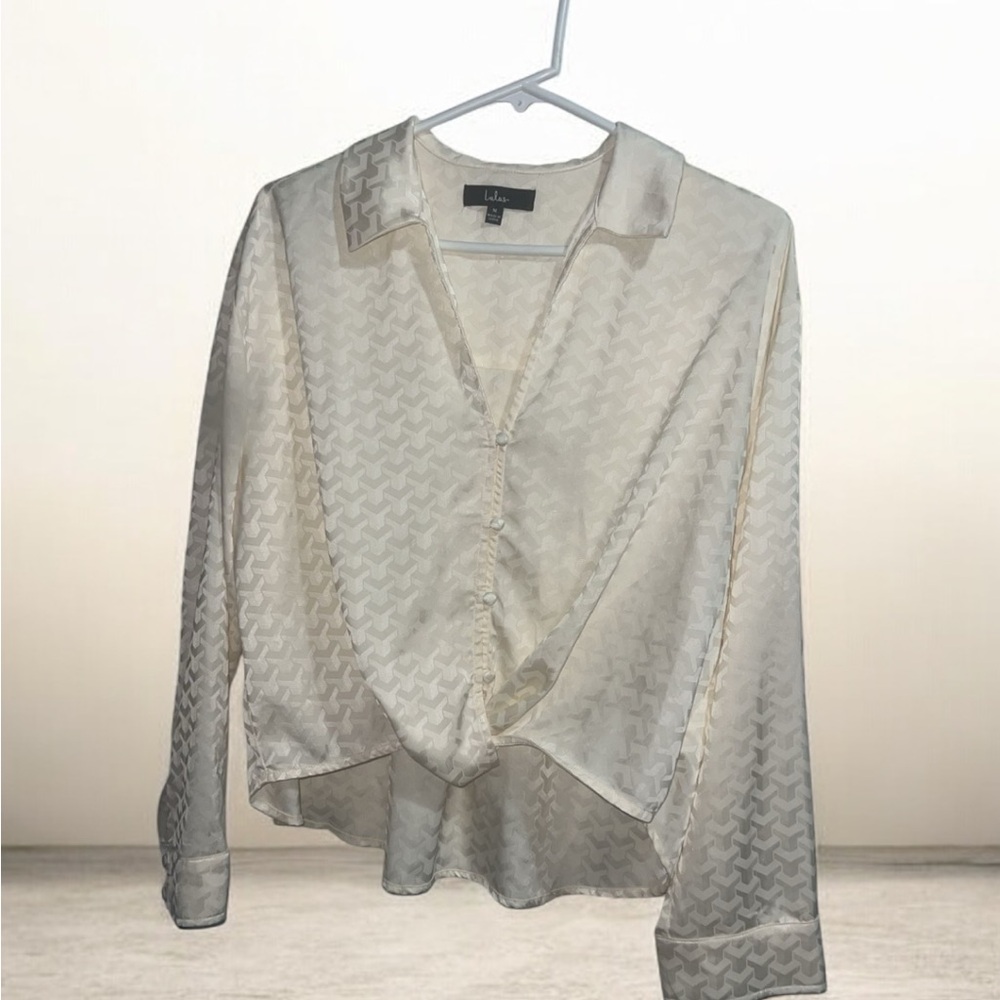 Lulu's Cream Patterned Blouse